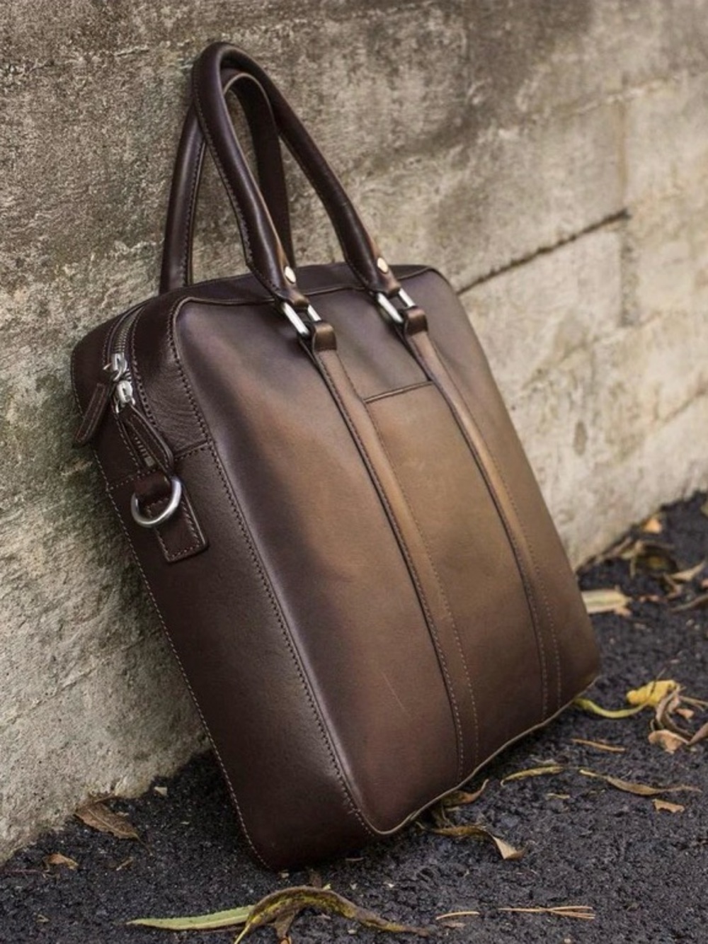 Linjer Slim Leather Briefcase - Italian Leather - Soft Leather